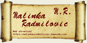 Malinka Radmilović vizit kartica